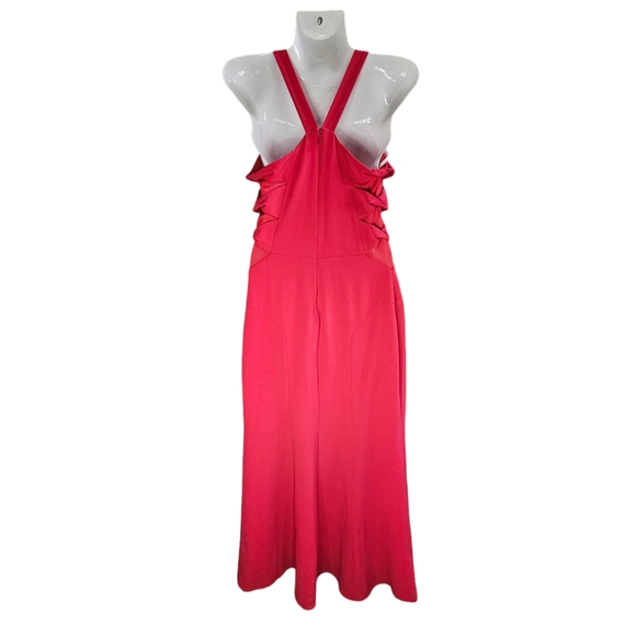 * HP* Halston Heritage Twist Mesh Insert Gown in Fuchsia Size 2 RTR - Picture 8 of 8